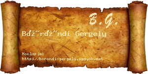 Böröndi Gergely névjegykártya
