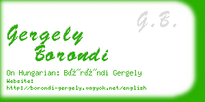 gergely borondi business card